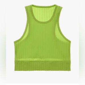 Helmut Lang Cropped Ribbed Knit Tank Top COLOR
Iguana